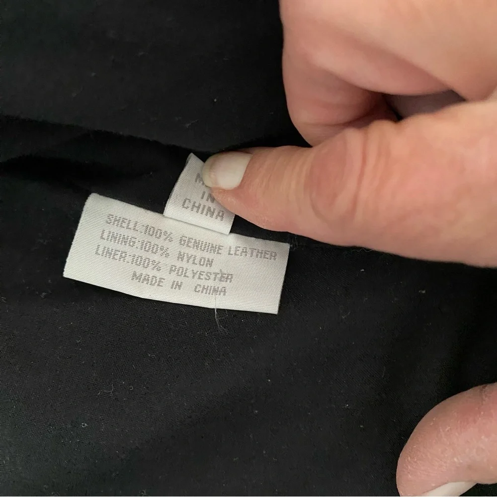 Vintage Leather Biker jacket Black SZ. L  NWOT - Picture 10 of 15